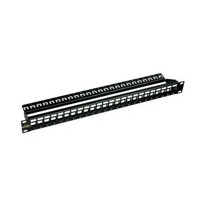 SOLARIX patch panel, Univerzální modulární neosazený, 24 portů černý 1U SX24M-0-STP-BK-UNI