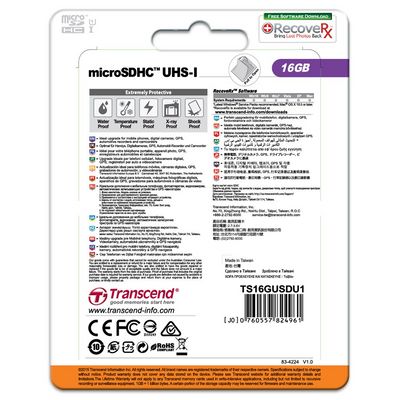 Transcend microSDHC 16GB Class10 UHS-I Premium + adaptér