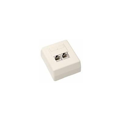 DATACOM Datová zásuvka STP CAT6 2xRJ45 na omítku 45st. bílá