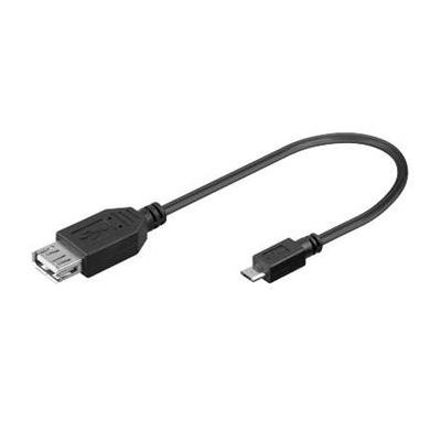 PremiumCord USB redukce kabel USB-A/female - microUSB/male 20cm OTG