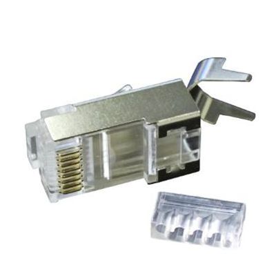 PremiumCord Konektor RJ 45 stíněný, Cat6, na silný drát AWG23, skládaný