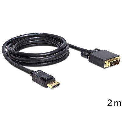 Delock kabel DisplayPort (samec) na DVI 24+1 (samec), 2m (82591)