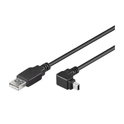 PremiumCord Kabel USB 2.0, A-B mini, 5pinů, konektor do úhlu 90°, 1,8m