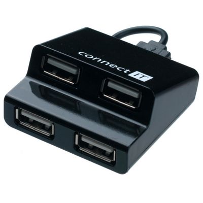 Connect IT USB hub 4 porty STEP - černý