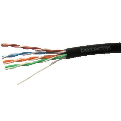 DATACOM UTP drát CAT5E PE 100m černý OUTDOOR