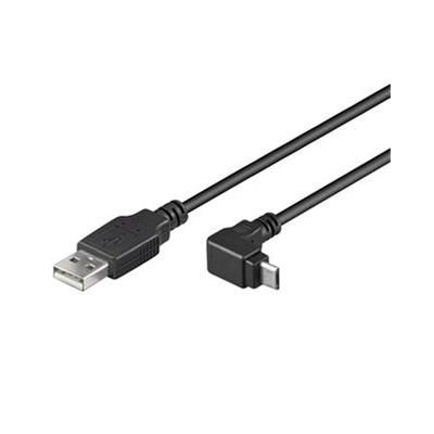 PremiumCord microUSB, konektor do úhlu 90°, 2m černý