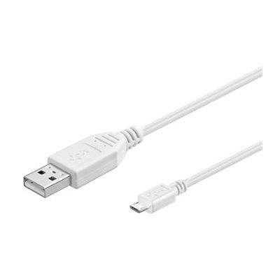 PremiumCord Kabel microUSB 1m, bílý