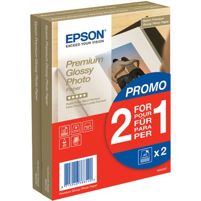 Epson Paper Premium Glossy Photo 10x15 2x40sheets 255g/m2 (2 za cenu 1)