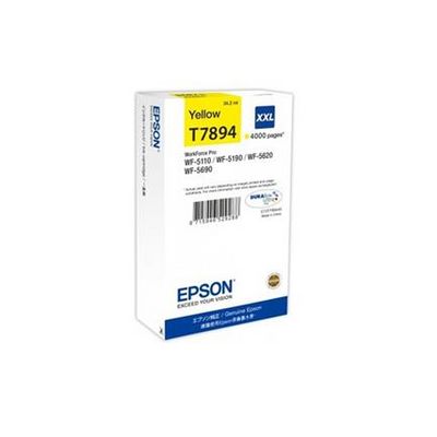 Epson T7894 XXL Yellow, 34ml, až 4000 stran, pro série WF-5110DW,WF-5190DW,WF-5620DWF,WF-5690DWF - originální