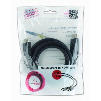 Gembird kabel DisplayPort -> HDMI, M/M, 1,8m