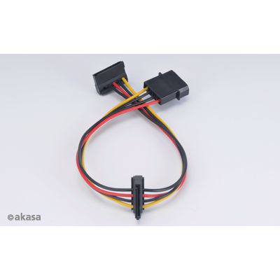 AKASA redukce AK-CBPW01-30 4pin Molex na 2x 15pin SATA Power 30 cm