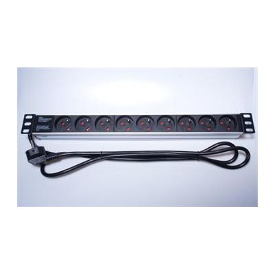 PremiumCord Panel napájecí 1U do 19 racku, 9x230V, 2m kabel