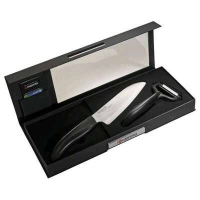 Keramický nůž Kyocera FK-140WH + škrabka CP-10NBK - dárkové balení v černé krabičce