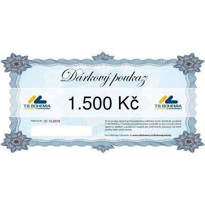 Dárkový poukaz T.S.BOHEMIA 1500 Kč