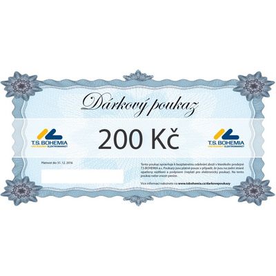 Dárkový poukaz T.S.BOHEMIA 200 Kč