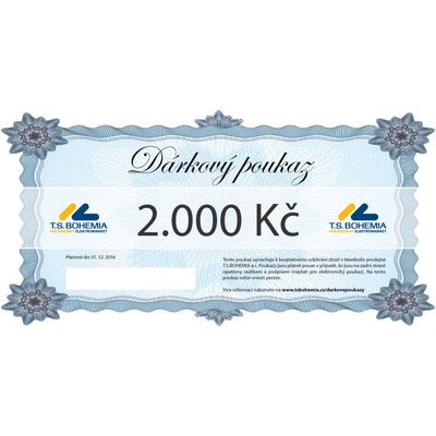Dárkový poukaz T.S.BOHEMIA 2000 Kč