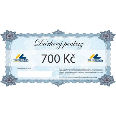 Dárkový poukaz T.S.BOHEMIA 700 Kč