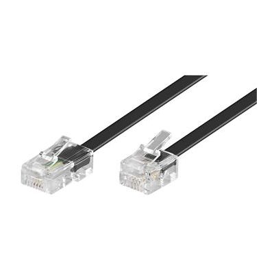 PremiumCord Kabel telefonní rovný 8P4C plug - 6P4C plug 3m - černý