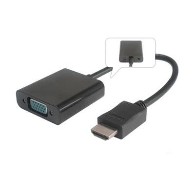 Převodník HDMI na VGA se zvukem 3,5mm stereo jack - černý