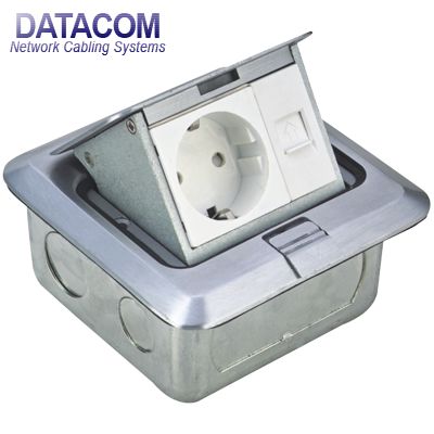 DATACOM Datová zásuvka PODLAHOVÁ UTP CAT5E (1xRJ45+1x230V)