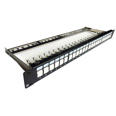 DATACOM Patch panel 19 STP 24 port CAT6A 1U BK / VL beznástrojový
