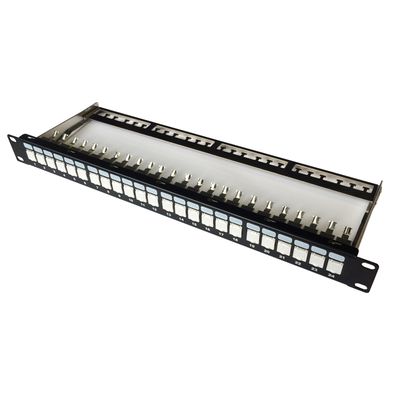 DATACOM Patch panel 19 STP 24 port CAT6A 1U BK / VL beznástrojový