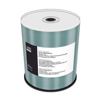 MediaRange CD-R 700MB 52x, SPINDL (100pack), printable