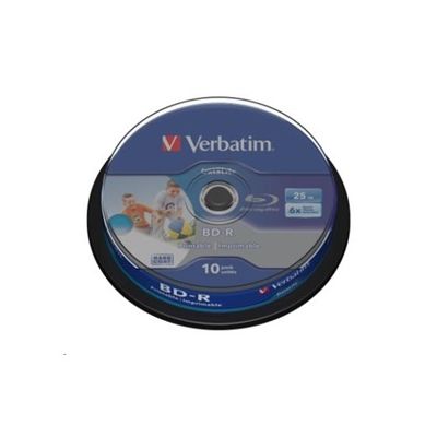 Verbatim Blu-ray BD-R Printable 6x, 25GB, 10 ks (Spindl)