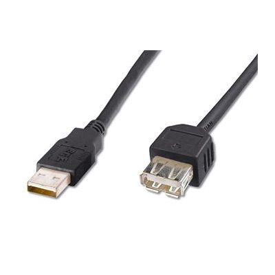 USB 2.0 kabel prodlužovací, A-A, 0,5m černá