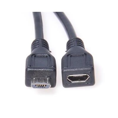 PremiumCord Kabel prodlužovací micro USB 2.0 male-female, černý 2m