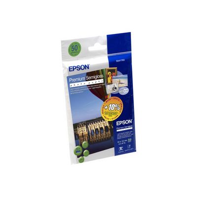 Epson Premium Semigloss Photo Paper 10x15cm, 50 listů, 251g/m2