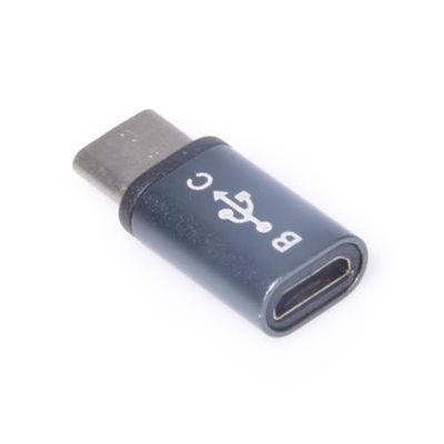PremiumCord Adaptér USB-C/male - USB2.0 Micro-B/female, kovově šedý
