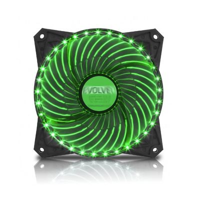 EVOLVEO 12L2GR, LED 33 bodů, ventilátor 120mm, zelený