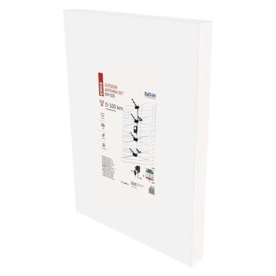 EMOS EM-025 venkovní anténa 0–100 km, DVB-T2, DAB, filtr LTE/4G