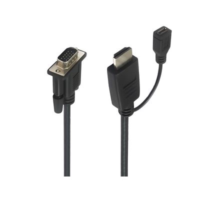 Kabelový převodník HDMI na VGA s napájecím micro USB konektorem 2m