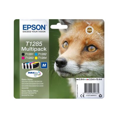 Epson T1285 Multipack (4-barevná) 16,4ml pro Stylus S22/SX125/SX130/420W/425W, Stylus Office BX305F - originální
