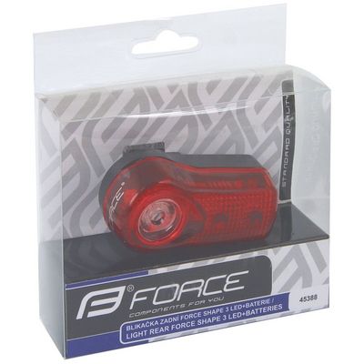 FORCE světlo zadní SHAPE - 3 diody + baterie
