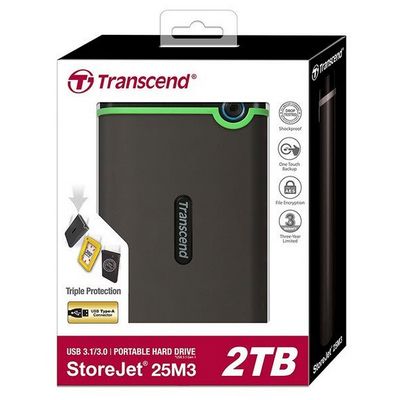 Transcend StoreJet 25M3S slim 2TB, šedý