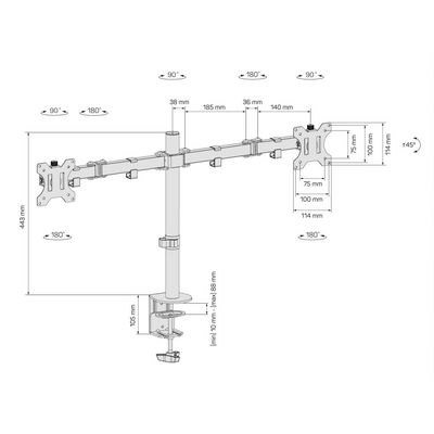 Connect IT TwinArm Basic Alfa stolní držák na dva LCD monitory