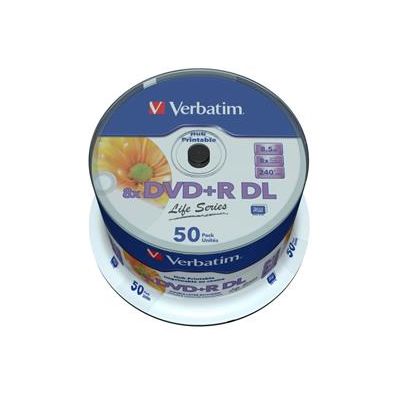 Verbatim DVD+R DL Printable Life Series 8x, 8,5 GB, 50 ks (Spindl)