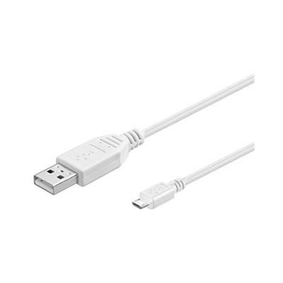 PremiumCord Kabel microUSB 2.0, A-B 5m, bílá