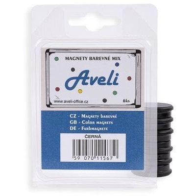 Aveli set magnetů, 6ks, černá barva