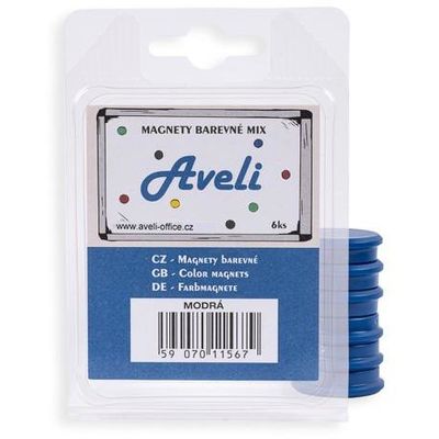 Aveli set magnetů, 6ks, modrá barva