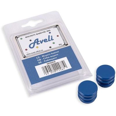 Aveli set magnetů, 6ks, modrá barva