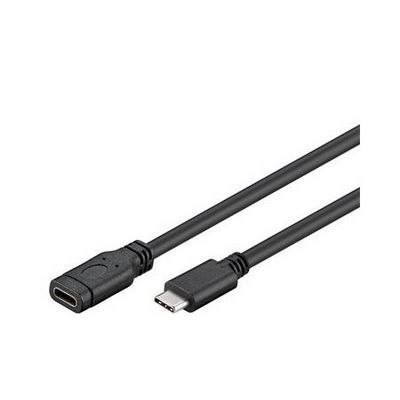 Prodlužovací kabel USB 3.1 konektor C/male - C/female, černý, 1m