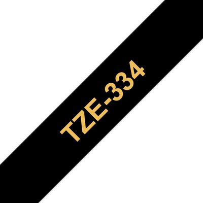 Brother TZe-334, černá/zlatá, laminovaná, šířka 12mm, délka 8m