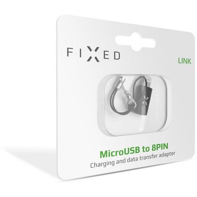 Redukce FIXED Link pro nabíjení a datový přenos z microUSB na Lightning, černá