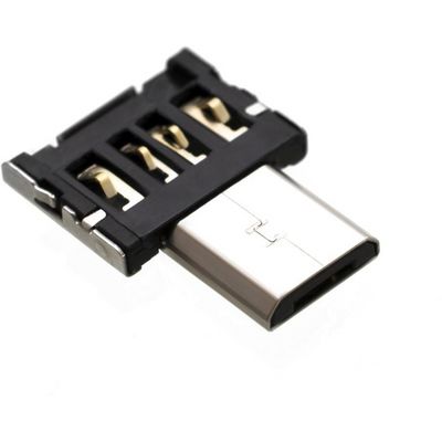 Miniaturní microUSB OTG adaptér FIXED pro mobilní telefony a tablety s pouzdrem, USB 2.0, černý