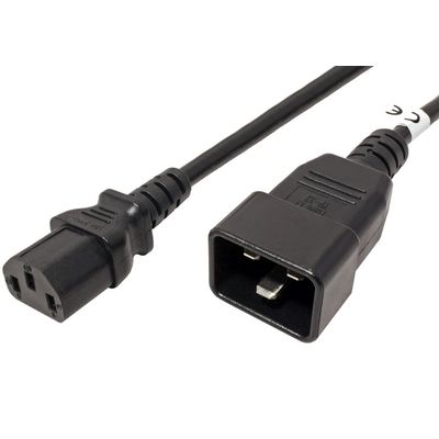 PremiumCord Kabel síťový propojovací 230V 10A 2m, konektory IEC 320 C13 - IEC 320 C20