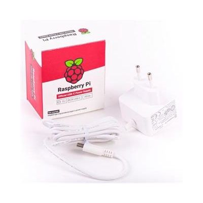 Raspberry Pi napájecí adaptér USB-C 3A pro Rpi 4, bílá